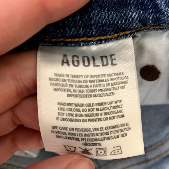 Agolde Nico High Rise Slim Womens Blue Denim Jeans Size 26 - Picture 11 of 14